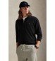 Polo Ralph Lauren Pull en maille luxueuse avec fermeture éclair, noir