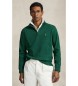 Polo Ralph Lauren Jersey Estate-Rib s kratko zadrgo zelene barve