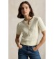 Polo Ralph Lauren Jersey Henley iz bež pletiva z vzorcem kit