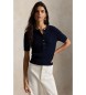 Polo Ralph Lauren Jersey Henley s kitastim vzorcem v mornarsko modri barvi