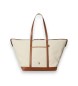 Polo Ralph Lauren Borsa tote shopper grande in tela beige, marrone