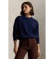 Polo Ralph Lauren Sweater van fleece met ronde hals marineblauw