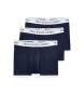 Polo Ralph Lauren Set van 3 klassieke marineblauwe katoenen boxershorts