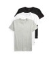 Polo Ralph Lauren Conjunto de 3 t-shirts com gola redonda em branco, cinzento e azul-marinho