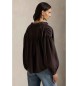 Polo Ralph Lauren Braune Bluse aus Seide und Baumwolle mit Falten
