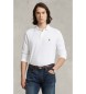 Polo Ralph Lauren Witte Slim Fit piqu� polo met lange mouwen, wit
