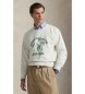 Polo Ralph Lauren Felpa in pile con grafica vintage bianco sporco