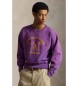 Polo Ralph Lauren Felpa in peluche con grafica vintage color lilla