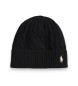 Polo Ralph Lauren Sort strikket hue i uld og cashmere