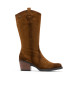 Porronet Bottes de cow-boy en cuir avec fermeture clair Hilda marron