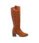 porronet Nina brown leather boots -Height heel 6,5cm