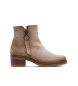 Porronet Leather Ankle Boots With Zipper Gleda beige