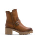 Porronet Leather Ankle Boots With Zipper Malia brown