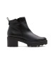 Porronet Mila Zippered Leather Ankle Boots Black