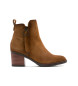 Porronet Brown Juno Leather Zippered Ankle Boots