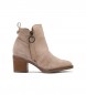 Porronet Nery beige leather ankle boots -Heel height 6,5cm