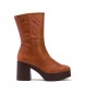 porronet Brown wool leather ankle boots -Heel height 8,5cm
