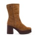 porronet Brown smooth leather ankle boots -Height heel 8,5cm