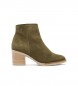 Porronet Leather ankle boots Nala green -Height heel 6,5cm