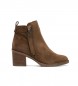 Porronet Nery brown leather ankle boots -Heel height 6,5cm