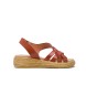 Porronet Leather Wedge Sandal Leather Ganga -wedge height: 4cm