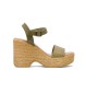 Porronet Sandal High Heel Khaki Michele -Heel height: 9cm