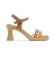 porronet Lide brown leather sandals -Height 9cm- Heel 