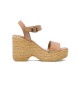 Porronet Taupe Michele Sandal med hg klack - klackhjd: 9 cm