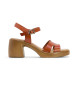 Porronet Hera brown sandals -Height 7cm- heel