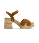 porronet Mabel brown leather sandals -Height heel 8cm- -Brown leather sandals -Height 8cm- -Heel 8cm- -Brown leather sandals 