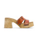 porronet Meryl brown leather sandals -Heel height 8cm