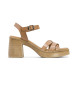 Porronet Sandali Isis in pelle beige -Altezza tacco 8cm-