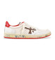 Premiata Bskt Clay Var 6777 leather shoes white, red