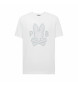 Psycho Bunny Camiseta logotipo marca blanco
