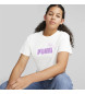 Puma Cropped T-shirt med logo hvid