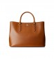 Lauren Ralph Lauren Skórzana torba Satchel Marcy z brązowej skóry