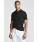 Polo Ralph Lauren Polo majica s pikčastim vzorcem Custom Fit črna