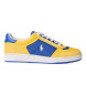 Polo Ralph Lauren Polo Court - Baskets en cuir bleu, jaune