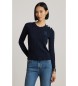 Lauren Ralph Lauren Pull en tricot torsadé avec boutons marine