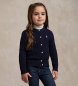 Polo Ralph Lauren Cardigan en coton à torsades bleu marine