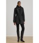 Lauren Ralph Lauren Svart trenchcoat i bomullsblandning med crossover