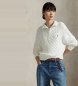 Polo Ralph Lauren Baumwolltrikot in weißem Ecru-Strickjersey