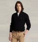 Polo Ralph Lauren Pull noir en maille avec fermeture éclair
