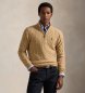 Polo Ralph Lauren Pull en maille beige avec fermeture éclair