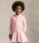 Polo Ralph Lauren Cardigan rosa in cotone lavorato a trecce