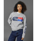 Red Bull Racing x Pepe Jeans Colour Block Grafik Crew Sweatshirt grau