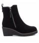 Refresh Bottines en daim noir -Hauteur du talon compens 6cm