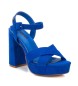 Refresh Leather sandal 170787 blue -Heel height 12cm