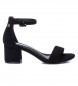 Refresh Læder sandaler 170789 sort -Hælhøjde 6cm
