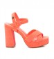 Refresh Læder sandaler 170787 orange -Hælhøjde 12cm
